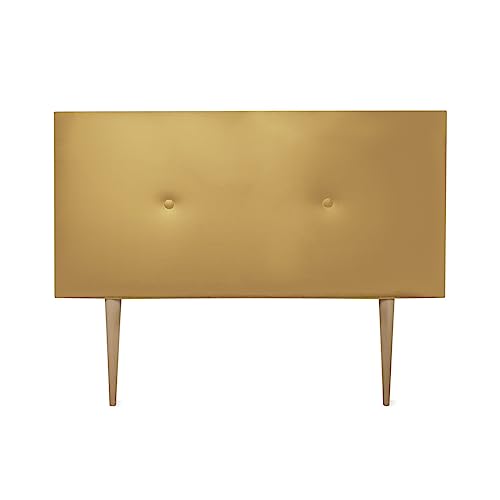 DUÉRMETE ONLINE gepolstertes Kopfteil Modell Mailand | Bezug aus hochwertigem Kunstleder, Holz, Gold, 100 x 60 cm Con Patas (Cama 90) von DUÉRMETE ONLINE