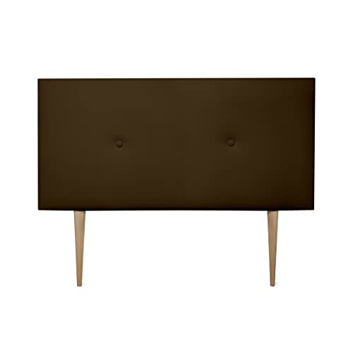 DUÉRMETE ONLINE gepolstertes Kopfteil Modell Mailand | Bezug aus hochwertigem Kunstleder, Holz, Schokoladenbraun, 130 x 60 cm Con Patas (Cama 120) von DUÉRMETE ONLINE