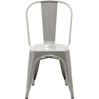 Duhome - 1x Esszimmerstuhl / Stuhl aus Metall / Eisen silber Küchenstuhl Stapelbar, Robust & Zeitlol/DH0667 von DUHOME