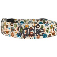 Herbst Eule Hundehalsband, Benutzerdefinierte Besticktes Hundehalsband Mit Gravur, Personalisiertes von DUKEandFOX