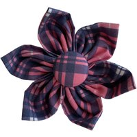 Pink Und Navy Karierte Hundehalsband Blume, Blume Für Hundehalsband, Schleife, Schleife Zubehör Von Duke & Fox® von DUKEandFOX