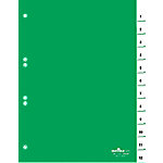 DURABLE Register 6210 DIN A4 Grün 12-teilig 6-fach Kunststoff 1 bis 12 von DURABLE