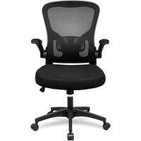 Durrafy - Bürostuhl mit klappbaren Armlehnen Schwarzer Sessel von DURRAFY
