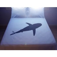 Hai Bettwäsche, Shark Bettdecke Königin, König Zwei Größe 100 % Baumwolle Bett Blatt Set, Personalisierte Benutzerdefinierte Junge Mädchen von DUVETCOVER