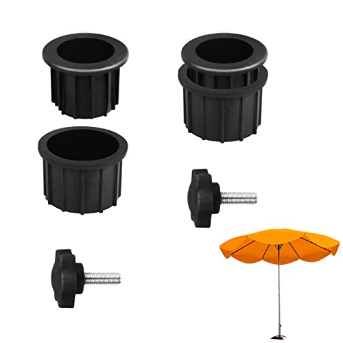 DVECUE Terrassenschirm Sonnenschirmsockel Ständer Loch Ring Stecker Abdeckung Kappe Einsatz mit Einstellknöpfen Anzug für Durchmesser 5,1 cm Schirmstangenadapter von DVECUE