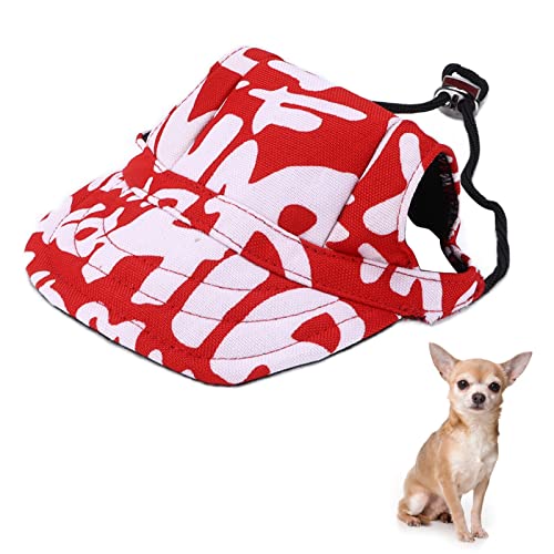 Anpassungs-Hunde-Baseballkappe mit Ohrlöchern | Sonnenschutzvisier für Outdoor-Sportarten | Stilvoller Haustier-Sonnenschutzhut für aktive Hunde (L) von DWENGWUN