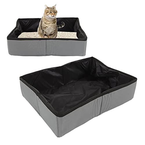 Faltbare, wasserdichte Katzentoilette aus Stoff | Tragbar für Outdoor-Reisen und praktische Aufbewahrung (Gray) von DWENGWUN