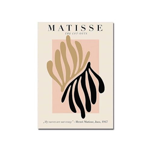 DWJOJ LJQIA Henri Matisse Drucke und Poster Braun Schwarz Pflanze Leinwand Gemälde Rosa Wandkunst Minimalismus Bilder für Wohnzimmer Wohnkultur 40x60cmx1 Kein Rahmen von DWJOJ LJQIA