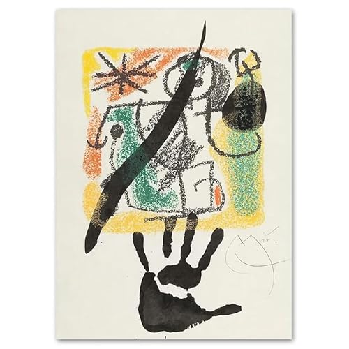 DWJOJ LJQIA Joan Miró Drucke Und Leinwand Malerei Grüne Formen Bilder Joan Miró Ausstellung Wandkunst Surrealismus Poster Für Wohnzimmer Dekor 20x30cm Kein Rahmen von DWJOJ LJQIA