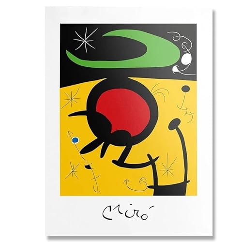 DWJOJ LJQIA Joan Miró Drucke Und Leinwand Malerei Joan Miró Ausstellung Wandkunst Gelb Schwarz Bilder Surrealismus Poster Für Wohnzimmer Dekor 20x30cm Kein Rahmen von DWJOJ LJQIA