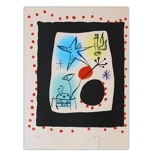 DWJOJ LJQIA Joan Miró Drucke Und Leinwandmalerei Joan Miró Ausstellung Wandkunst Blaue Sterne Bilder Surrealismus Poster Für Wohnzimmer Dekor 20x30cmx1 Kein Rahmen von DWJOJ LJQIA