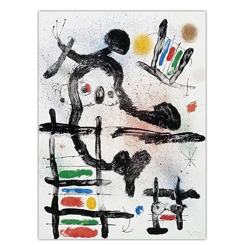 DWJOJ LJQIA Joan Miró Drucke Und Leinwandmalerei Joan Miró Ausstellung Wandkunst Farblinien Bilder Surrealismus Poster Für Wohnzimmer Dekor 20x30cmx1 Kein Rahmen von DWJOJ LJQIA