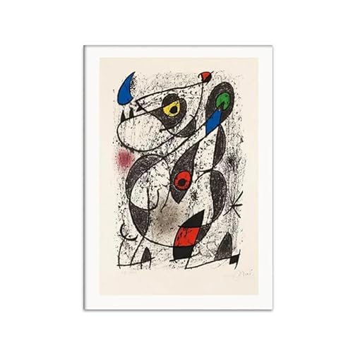 DWJOJ LJQIA Joan Miró Drucke Und Leinwandmalerei Joan Miró Ausstellung Wandkunst Schwarze Augen Bilder Surrealismus Poster Für Wohnzimmer Dekor 20x30cmx1 Kein Rahmen von DWJOJ LJQIA