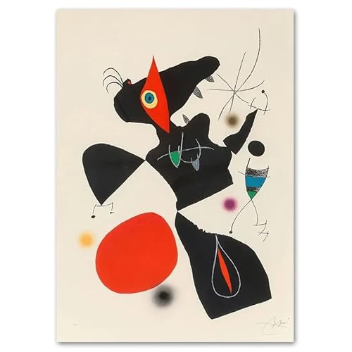 DWJOJ LJQIA Joan Miró Drucke Und Leinwandmalerei Joan Miró Ausstellung Wandkunst Schwarzes Auge Bilder Surrealismus Poster Für Wohnzimmer Dekor 20x30cmx1 Kein Rahmen von DWJOJ LJQIA