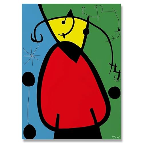 DWJOJ LJQIA Joan Miro Leinwand Poster Joan Miro Malerei Graffiti Linien Bilder Schwarze Wandkunst Abstrakte Drucke für Wohnzimmer Wohndekoration 20x30cm Kein Rahmen von DWJOJ LJQIA