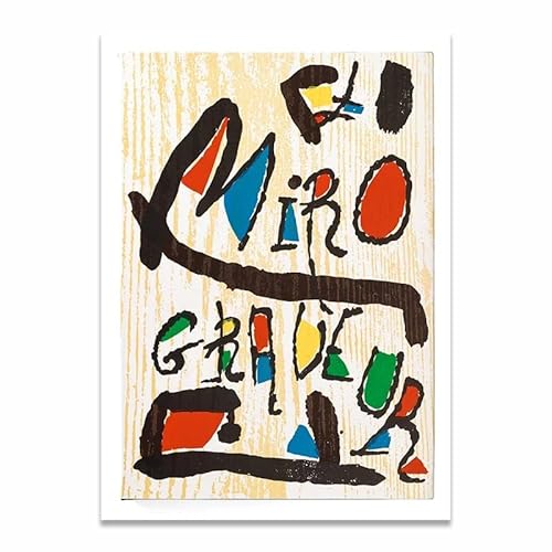 DWJOJ LJQIA Joan Miro Leinwand Poster Joan Miro Malerei Spanische Kunst Bilder Linien Wandkunst Abstrakte Drucke für Wohnen Wohndekoration 20x30cmx1 Kein Rahmen von DWJOJ LJQIA