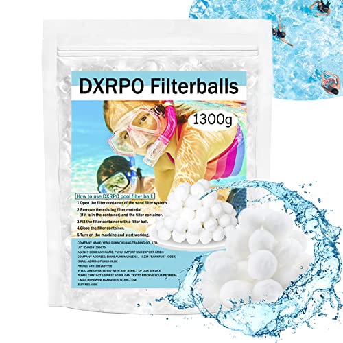 DXRPO Filterbälle Pool, 1300g Filterballs für Sandfilteranlagen, Filterballs Kann 46 kg Filtersand Ersetzen, für Sandfilteranlage Schwimmbad, Filterpumpe, Poolreinigung Zubehör. (Weiß) von DXRPO