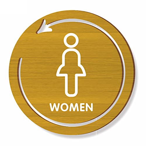 Badezimmerschild, Toiletten-Identifikationsschild, Toilettenschilder for Männer und Frauen, erhabene 3D-Acryl-Symbole, 9 Zoll runde Badezimmertürschilder, for Büros, Unternehmen und Restaurants(Color: von DXchfuw