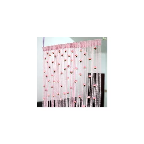 DYJAGYO Rose Cord Tür Vorhang, Tassel Rose Cord Tür Vorhang, Rose Raumteiler dekorative Cord Vorhang, geeignet für Home Decoration Tür und Fenster (Pink) von DYJAGYO