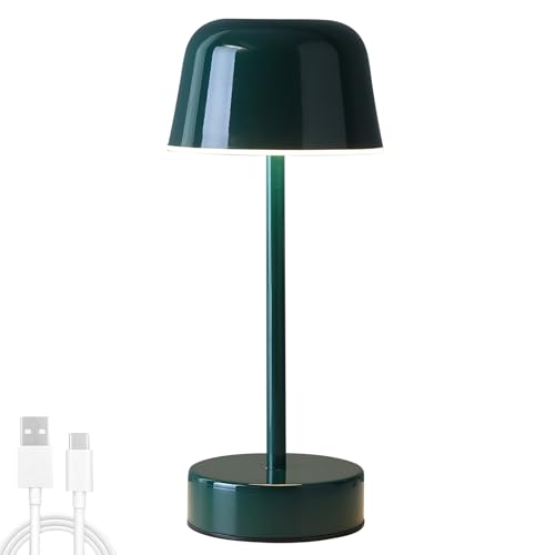 DZAY Pilzlampe Tischlampe Kabellos Vintage Dimmbare Pilz Tischleuchte,Led Flowerpot Lampe Schreibtischlampen Aufladbar Akku USB Pilzlampen,Touch Tischlampen für Schlafzimmer Nachttischlampe (Grün) von DZAY