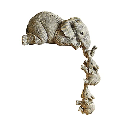 Elefanten Figuren Deko,Resin Elephant Sitter Figuren Set,Gartendeko Elefant Ornament Figure Statuen,Handwerk Dekoration Wohnkultur Tier Ornament Deko Wohnzimmer Geschenke von DZAY