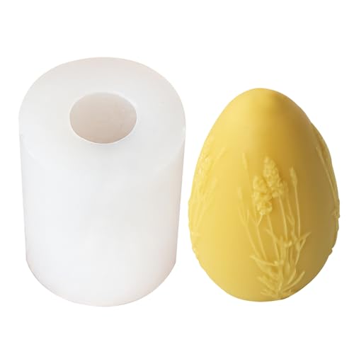 Silikonformen Gießformen Ostern Eier Kerzen Silikonform,Ei Seifenform DIY Osterei Handgemachte Aromatherapie Kerze Silikonform,Ostereierform mit Blumen für Kuchen Dekoration,Ostern Geschenke (Gras) von DZAY