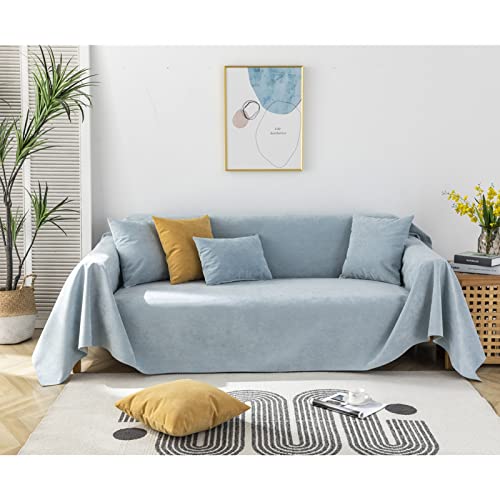 Kuscheldecke Weiche Wohndecke Tagesdecke Leichte rutschfest Decke Als Sofadecke Couchdecke Sofaüberwurf Bettüberwurf, Überwurfdecke Für Sofa Couch Bett Stuhl (Türkis,180 * 360cm) von DZYP