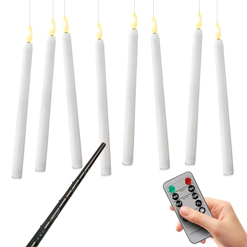 Dabeto 8Stück 28CM LED Kerze Stabkerzen mit Fernbedienung und Zauberstab Elektrische Stabkerzen mit Timerfunktion Weihnachten Halloween Hochzeit Geburtstag Party Festliche Dekoration von Dabeto