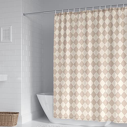 Daesar Badvorhang Anti-Schimmel 165x180 Wasserdicht, Duschvorhang Polyester Waschbar mit Modern Rauten Muster von Daesar