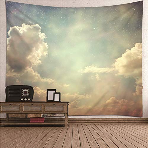 Daesar Tapisserie Wandbehang, Wandteppich Vintage 200x200CM Wandbehang aus Polyester Himmel Wolken Wandtuch Wandteppich für Schlafzimmer Wohnzimmer Deko von Daesar