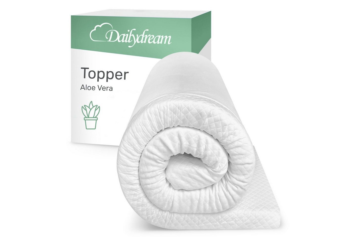 Topper mit Memory Foam von, Dailydream, Viscoschaum, (mit unterschiedlichen Bezugs-Editionen, "Aloe Vera", "Lavendel", "Clean Ocean" oder "Standard), sorgt für Druckentlastung und einen erholsamen Schlaf von Dailydream