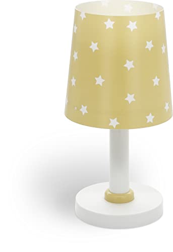 Dalber Kinder Tischlampe Nachttischlampe kinderzimmer Star Light Sterne Gelb, 82211A, E14 von Dalber