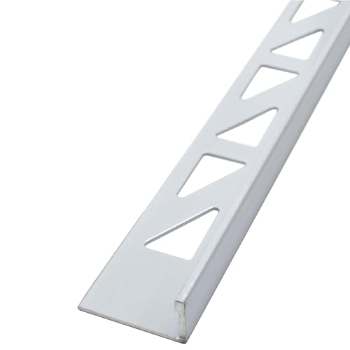 Dalsys Fliesenschiene Winkelprofil Aluminium (eloxiert) Weiß 2,5m x 10mm, 1 Stück, Fliesenprofil von Dalsys