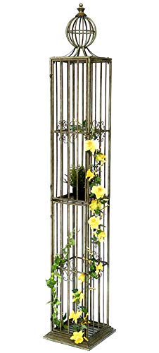 DanDiBo Rosensäule Rosenturm Rankhilfe Metall 230 cm Ranksäule 93970 Rankgitter Rosen Säule Garten von DanDiBo