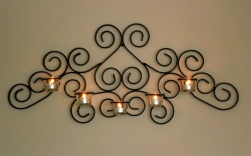 DanDiBo Wandteelichthalter Metall Schwarz Palace Wandkerzenhalter 63 cm Teelichthalter Kerzenhalter DanDiBo Wandteelichthalter Metall Schwarz Palace Wandkerzenhalter 63 cm Teelichthalter Kerzenhalter von DanDiBo