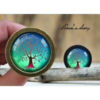 Baum Des Lebens Muster Gewölbtes Glas Cabochon Zieht Knäufe Für Schränke Vintage Bronze Goldene Silber Schwarze Oberflächen Verfügbar, Hd-1185 von Dandiary