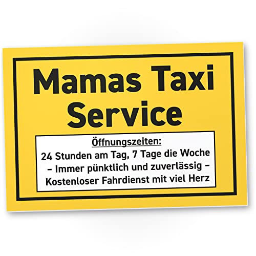 DankeDir! Mamas Taxi Service - Schild 30 x 20 cm - Muttertagsgeschenk Karte Glückwunschkarte Geschenkidee Geburtstag - Geschenk Mutter Muttertag Geburtstagsgeschenk von DankeDir!