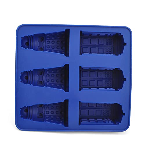 Eiswürfelform Silikon-eiswürfel-tablett Tardis & Daleks Formen Schokoladen-candy-kekse Mold Maker Diy Bar-party-getränk-backen-werkzeuge (blau, 14 * 15cm) von Danlai