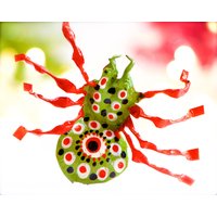 Vintage 3 "Handgefertigtes Zinn Metall Spinnen Ornament - Handbemalt Feiertage, Weihnachten, Xmas Sku 30-410-00033085 von DansandAdiHomeDecor