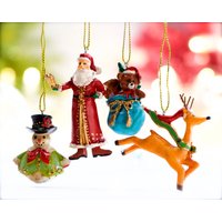 Vintage 4stk - Kleine Harz Ornamente Figur Urlaub, Weihnachten, Xmas Sku 30-410-00033101 von DansandAdiHomeDecor