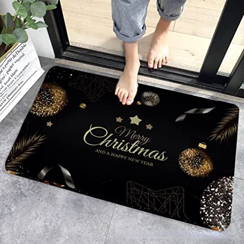 Danwinty Fußmatte Weihnachten für Haustür Außen und Innen Weich Weihnachtsteppich mit Weihnachtsmuster Rutschfester Lang Teppich Waschbar Eingangsteppich Winter Weihnachtsdeko (Style4, 60x90cm) von Danwinty