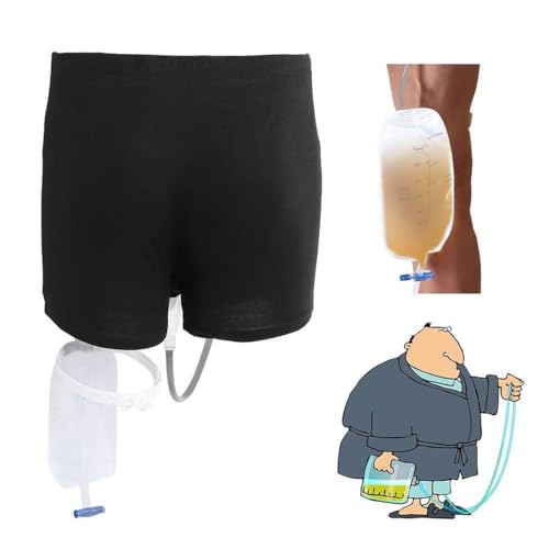 Urinbeutel Für Männer, Tragbarer Inkontinenzhose Urinsystem Ideal Für Männer Auslaufsicherer Natursektbeutel Auslaufsicherer Beinpinkelhalter Aus Silikon Für Ältere Menschen ( Size : Large (86-100cm) von DaoGeSir