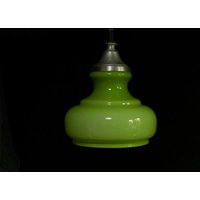 Mid Century Opalin Glas Pendel/70Er Jahre Lampe Vintage Space Age Deckenlampe Decke Grünes von DarjaDarjuska