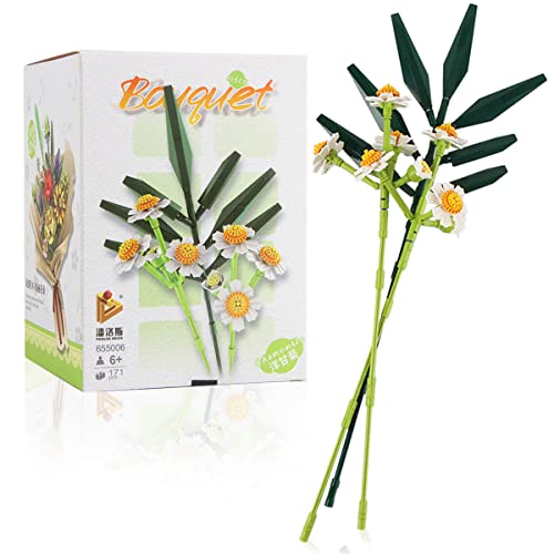 Darryy Blumenstrauß Baustein mit Exquisiten Verpackungsboxen, 171 PCS Blumen Bausteine Set, Blumenstrauß Baustein, Home Deko, Zimmerdeko, Geschenk für Frauen und Männer, Botanik-Kollektion von Darryy