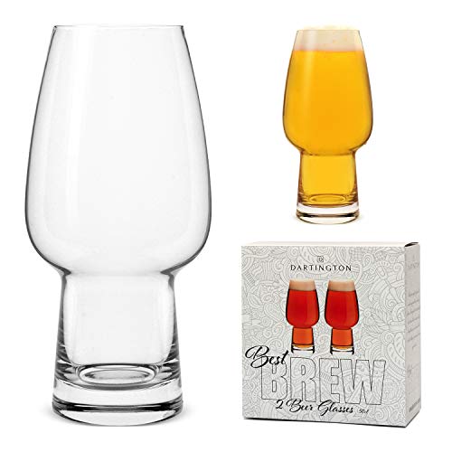 Dartington Crystal Set mit 2 Best Brew Biergläsern, 500 ml, hergestellt für Bar Amigos, ideal für IPA Stout Pale Ale und Craft Beer Tasting, Geschenk-Set von CKB