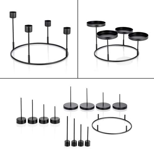 3 in 1 Kerzenhalter, Kerzenständer für Adventskranz aus Metall zum Dekorieren - Für Stabkerzen, Stumpenkerzen und Teelichter… von DbKW