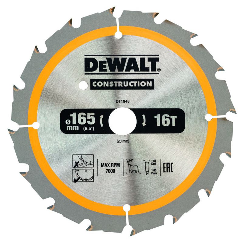 DeWalt Kreissaegeblatt Akku 165/20mm 16WZ - DT1948-QZ von DeWalt