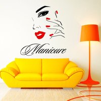 Wall Decal Beauty Salon Manicure Nail Hand Face Eyes Lips Vinyl Sticker Home Decor Friseur Hairstyle Hairdo Barbers S188 von DecalStoreVienna