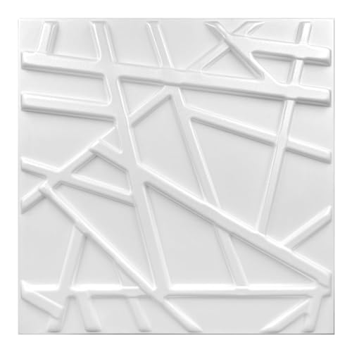 Deccart - 3D Wandpaneele Decke Deckenverkleidung Paneele Styropor Wandverkleidung Deckenplatten Wall Deko Panel Wand Panels Polystyrol 50x50 cm Line 5 m², 20 Stück, Weiß Deccart - 3D Wandpaneele Decke Deckenverkleidung Paneele Styropor Wandverkleidung Deckenplatten Wall Deko Panel Wand Panels Polystyrol 50x50 cm Line 5 m², 20 Stück, Weiß von Deccart