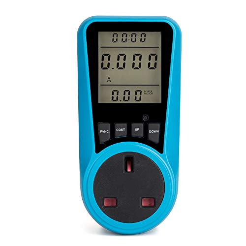 Decdeal LCD-Display, Stromausnutzung, Stromzähler, Steckdose, Energie, Watt, Volt, Ampere, Wattage, KWH, Verbrauchsanalysator, Monitor, Steckdose AC 230 V ~ 250 V, UK-Stecker von Decdeal